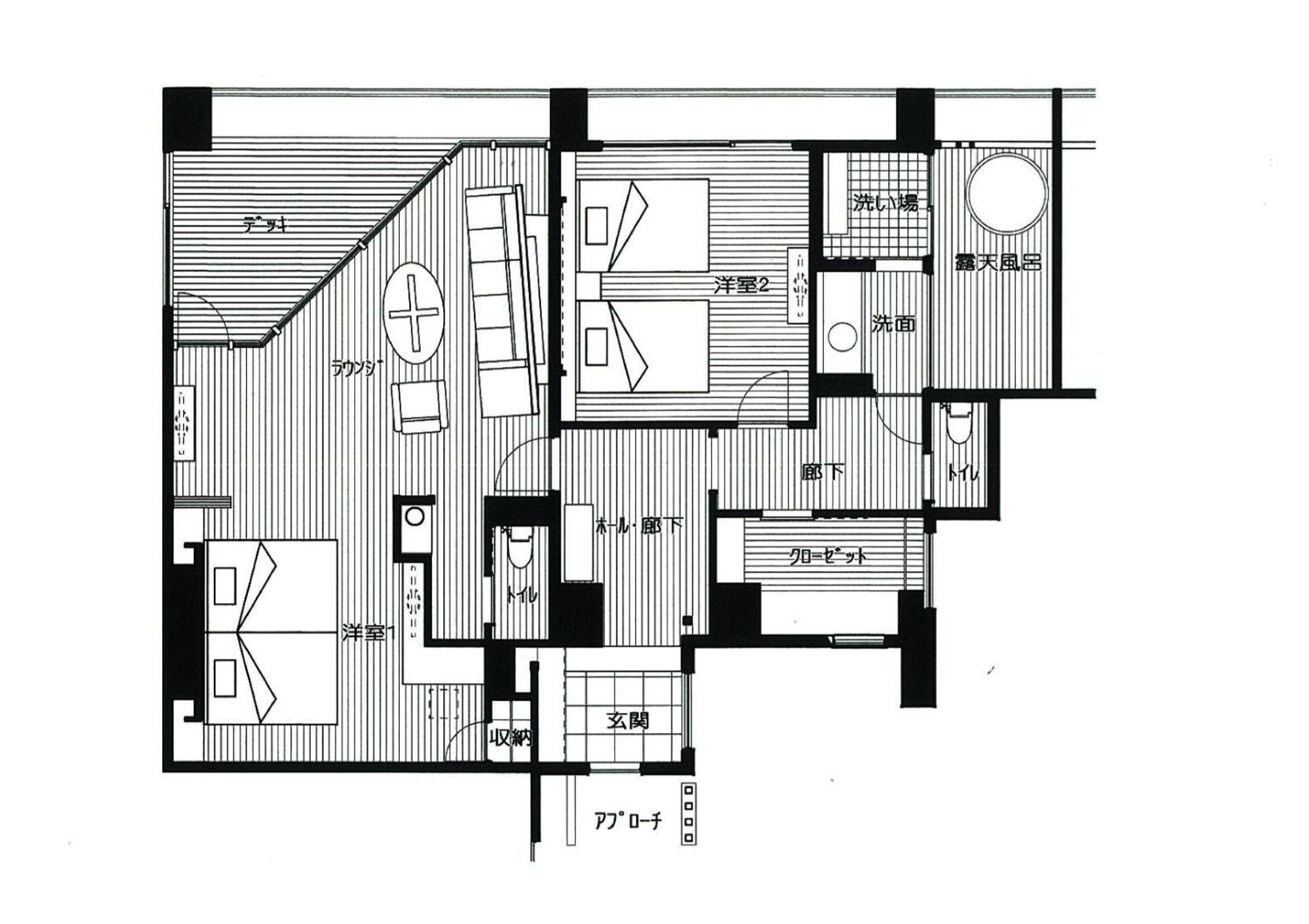 Amane Resort Seikai Beppu Kamer foto A floor plan of a typical apartment